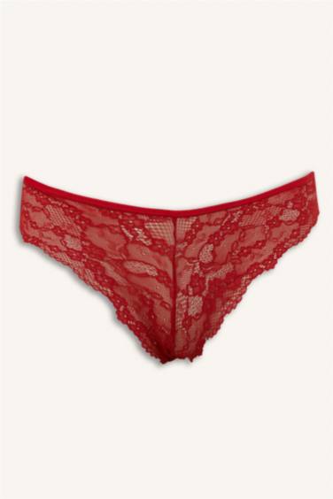 Dantel Kırmızı Brazilian Külot