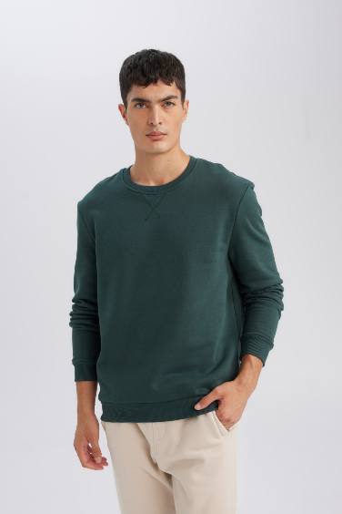 Regular Fit Thick Basic Sweatshirt