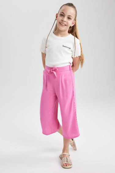 Pantalon Culotte à jambes larges en viscose pour fille