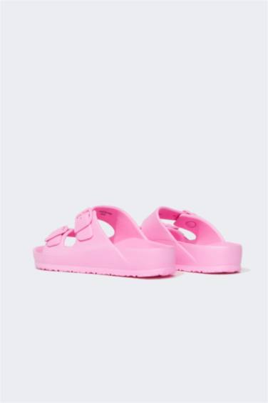 Girl Eva Double Band Buckled Slippers