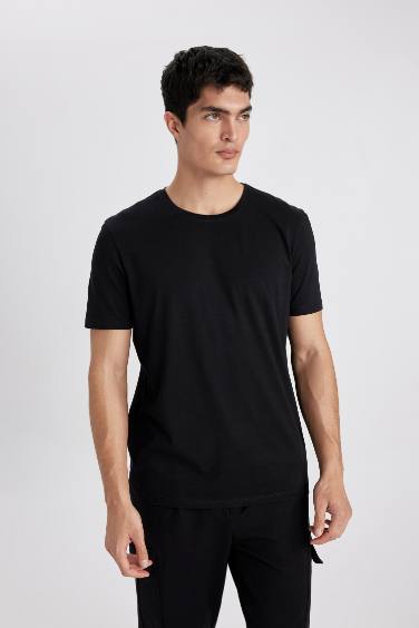 Regular Fit Crew Neck Short Sleeve Basic T-Shirt