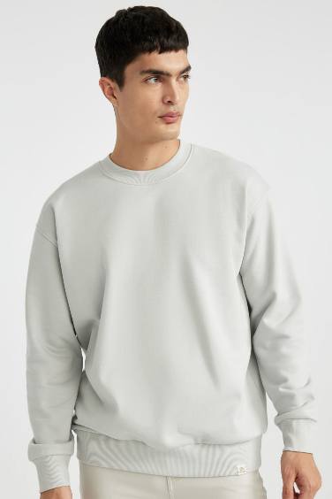 Oversize Fit Crew Neck Basic Sweatshirt