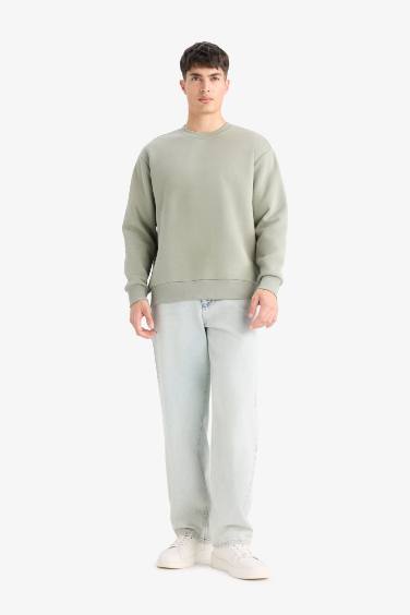 Relax Fit Crew Neck Thick Basic Sweatshirt