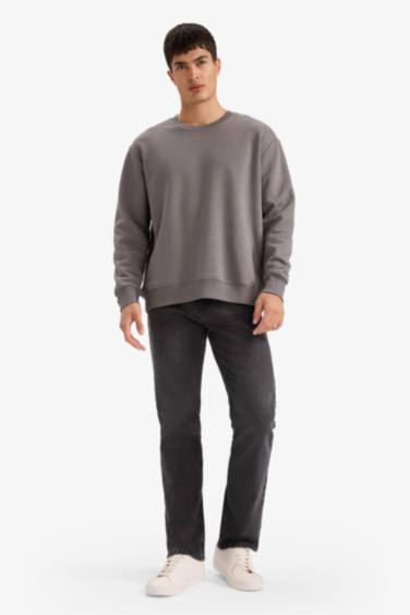 Relax Fit Crew Neck Thick Basic Sweatshirt