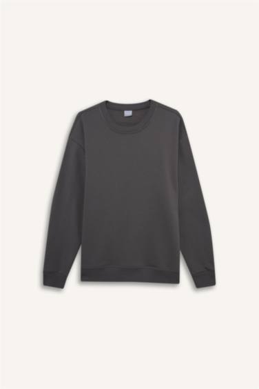 Relax Fit Crew Neck Thick Basic Sweatshirt