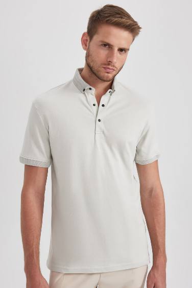 Slim Fit Polo Neck Short Sleeve T-Shirt