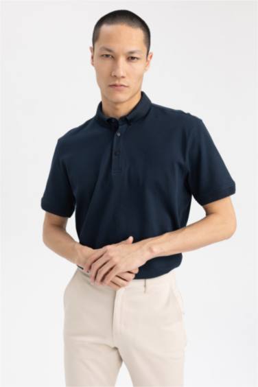 Slim Fit Polo Neck Short Sleeve T-Shirt