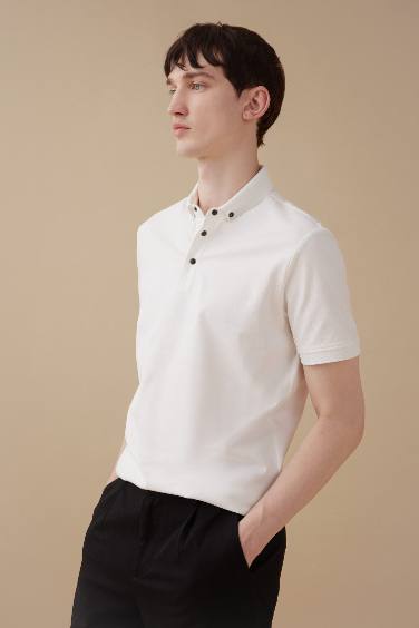 Slim Fit Polo Collar Pique Polo T-Shirt