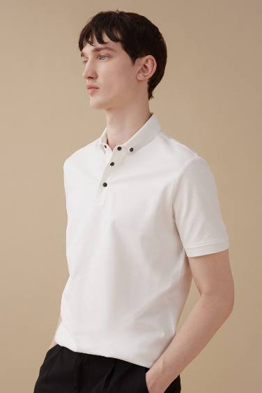 Slim Fit Polo Collar Pique Polo T-Shirt