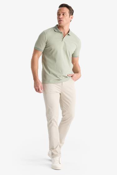Slim Fit Short Sleeve Basic Polo T-Shirt
