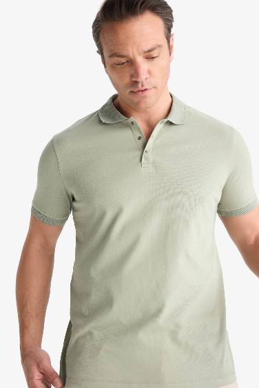 Slim Fit Short Sleeve Basic Polo T-Shirt