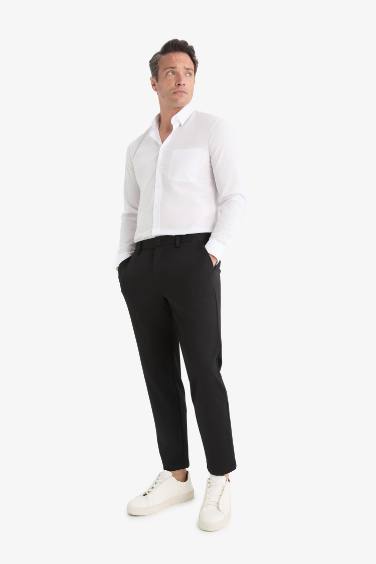 Jogger Fit Cepli Esnek Kumaş Düz Paça Pantolon