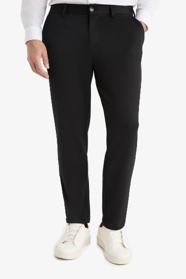 Jogger Fit Cepli Esnek Kumaş Düz Paça Pantolon