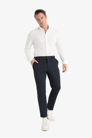 Jogger Fit Cepli Esnek Kumaş Düz Paça Pantolon