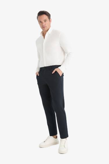 Jogger Fit Cepli Esnek Kumaş Düz Paça Pantolon