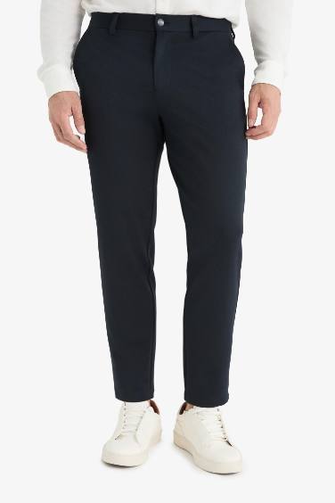 Jogger Fit Cepli Esnek Kumaş Düz Paça Pantolon
