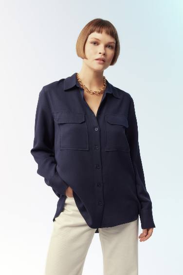 Regular Fit Shirt Collar Long Sleeve Shirt