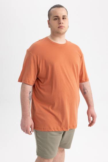 Oversize Fit Crew Neck Short Sleeve Cotton T-Shirt