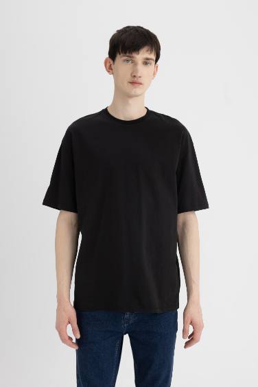 Oversize Fit Crew Neck Short Sleeve Cotton T-Shirt