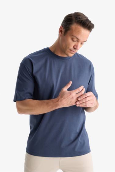 Oversize Fit Crew Neck Basic Cotton T-Shirt