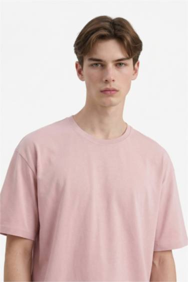 Oversize Fit Crew Neck Basic Cotton T-Shirt