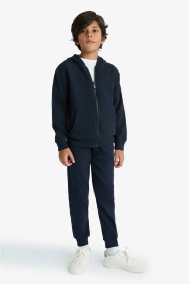 Erkek Çocuk Kapüşonlu Okul Fermuarlı Sweatshirt