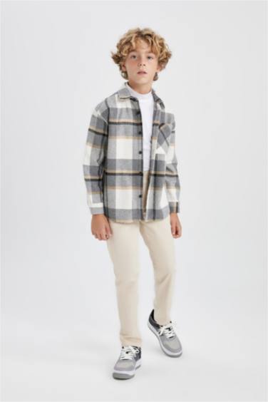 Boy Stretchy Waisted Gabardine School Trousers