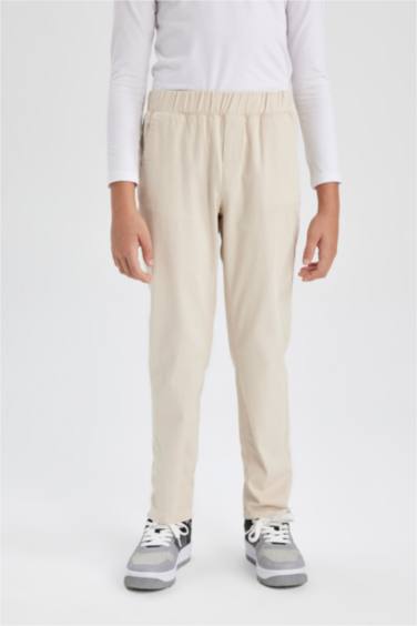 Boy Stretchy Waisted Gabardine School Trousers
