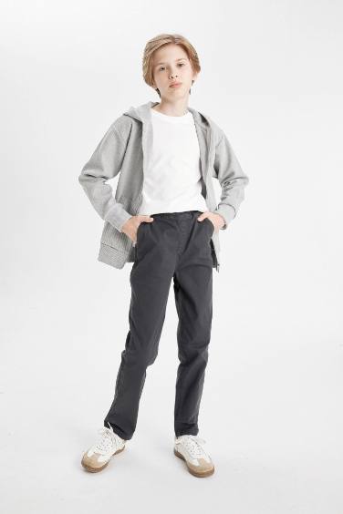 Pantalon en Gabardine droit à taille élastique avec poches pour Garçon