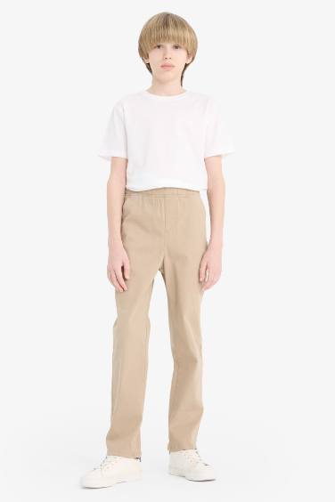 Boy Straight Leg Gabardine Trousers