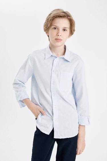 Boy Polo Neck Oxfordong School Shirt