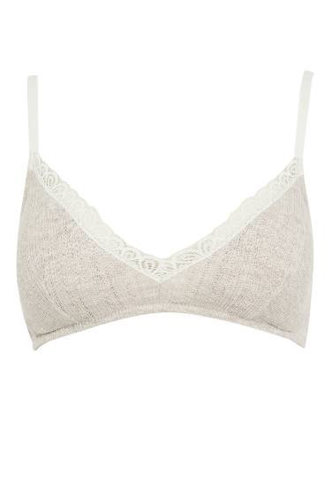 Brassière triangle en dentelle de coton bio