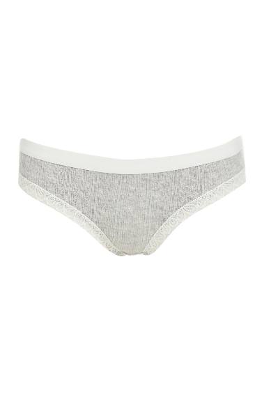 Culotte de bikini basique avec détails en dentelle