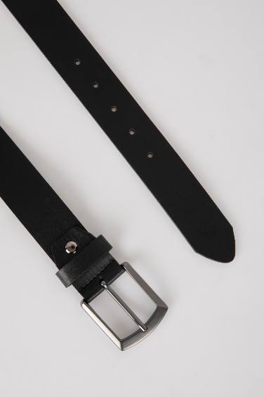 Man Faux Leather Belt