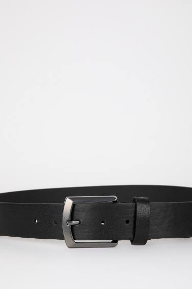 Man Faux Leather Belt