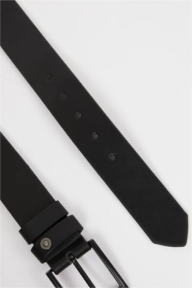 حزام رجالي جلد صناعي بمشبك مستطيل