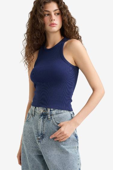 Slim Fit Camisole Halter Collar Tank Top