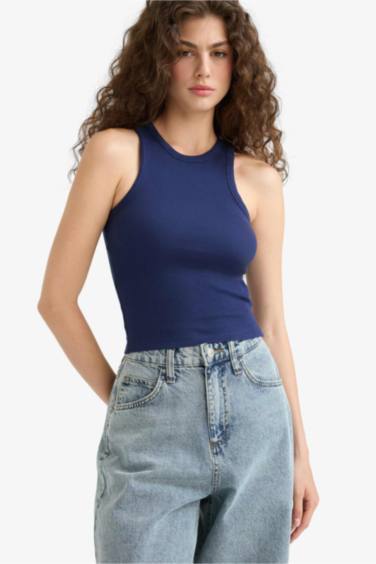 Slim Fit Camisole Halter Collar Tank Top