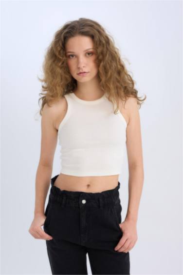 Afra x DeFacto Fitted Halter Yaka Fitilli Kaşkorse Atlet