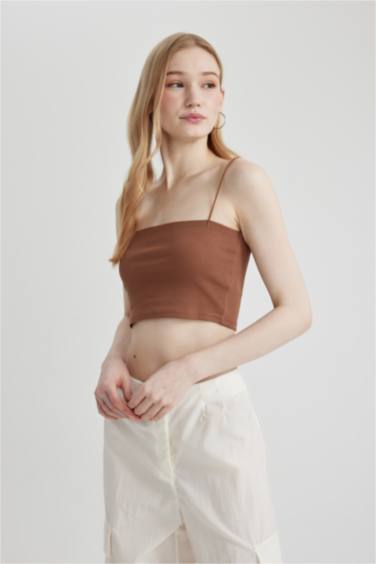 Fitted Ribbed Camisole Crop Top