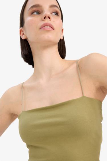 Укороченный базовый топ из хлопка на бретельках, Коллекция Coool