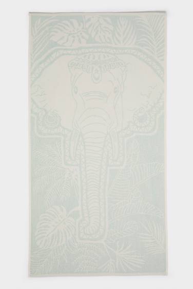 Kadın Desenli Pamuklu Plaj Havlusu