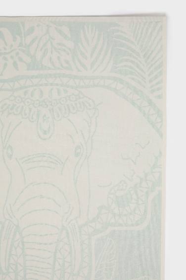 Kadın Desenli Pamuklu Plaj Havlusu