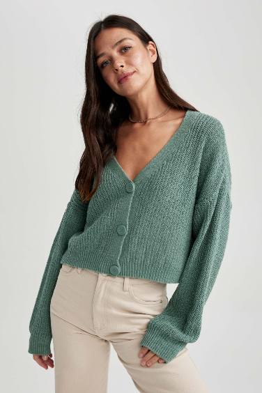 Regular Fit V-Neck Knitwear Cardigan