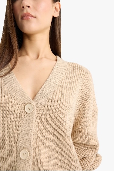 Regular Fit V-Neck Knit Cardigan