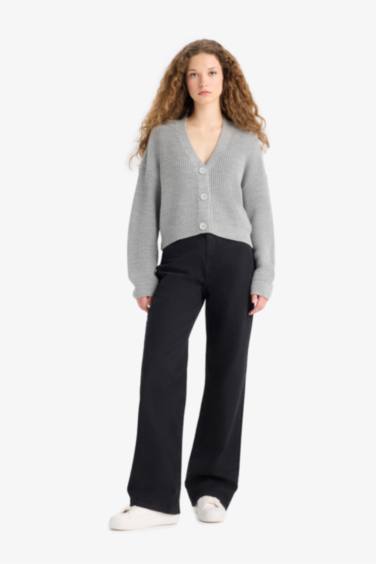 қалыпты пішім v жаға Кардиган