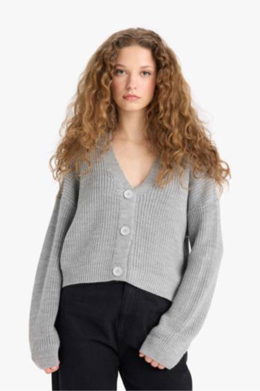 қалыпты пішім v жаға Кардиган