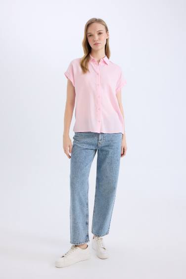 Regular Fit Shirt Collar Short Sleeve Shirt