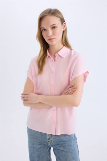 Regular Fit Shirt Collar Short Sleeve Shirt