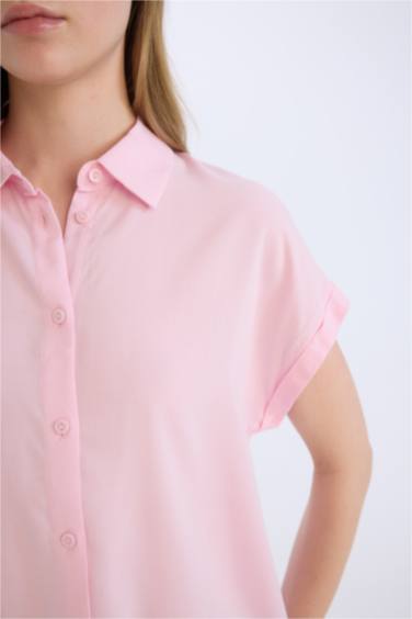 Regular Fit Shirt Collar Short Sleeve Shirt